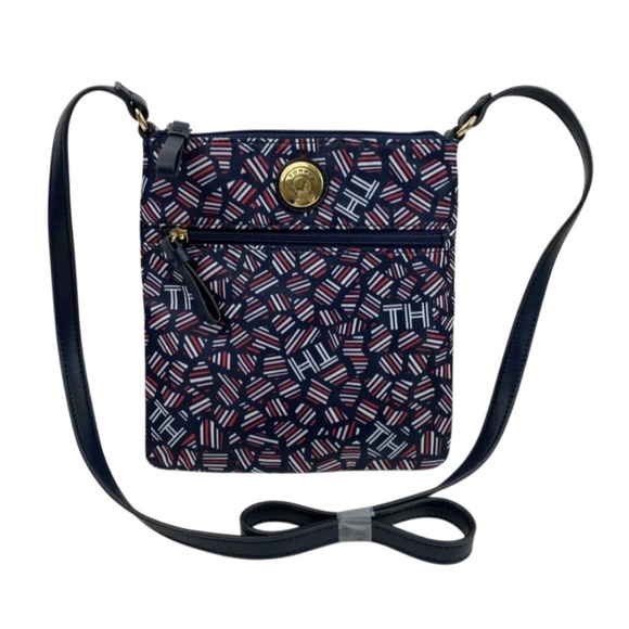 Tommy Hilfiger Handbags - tommy hilfiger‎ Crossbody Bag Woman's Small Navy Red White Monogram Logo Zippers